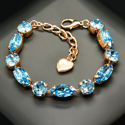 Aproce "Šiks II (Aquamarine Blue)" ar Swarovski™ kristāliem
